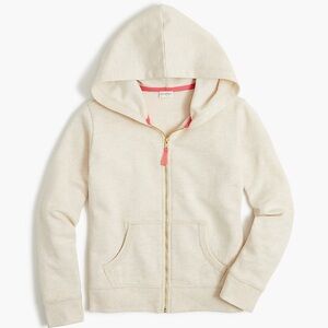 Crewcuts Cream Kids Hoodie with Pink Accents